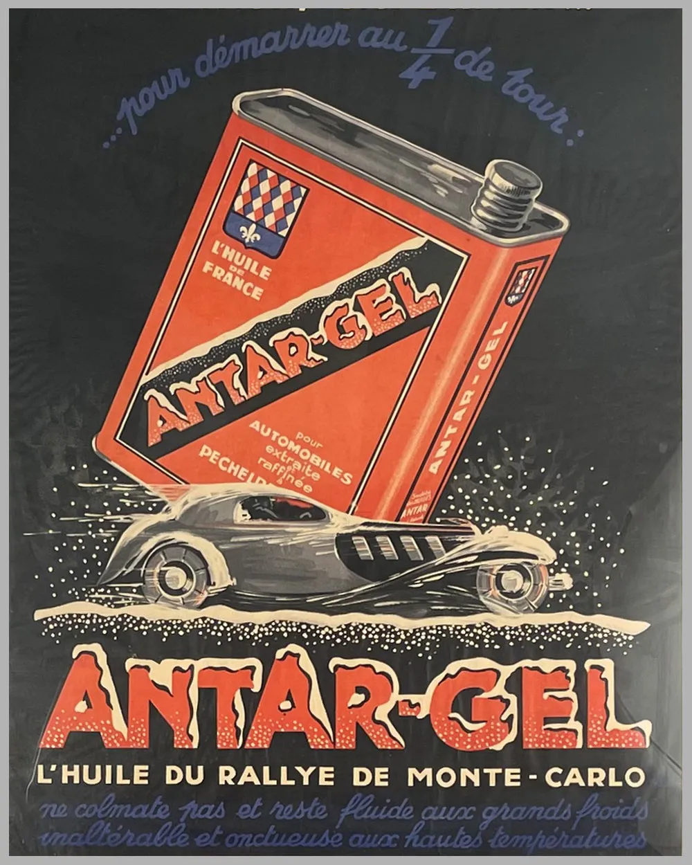 1933 Antar-Gel original poster for indoor use