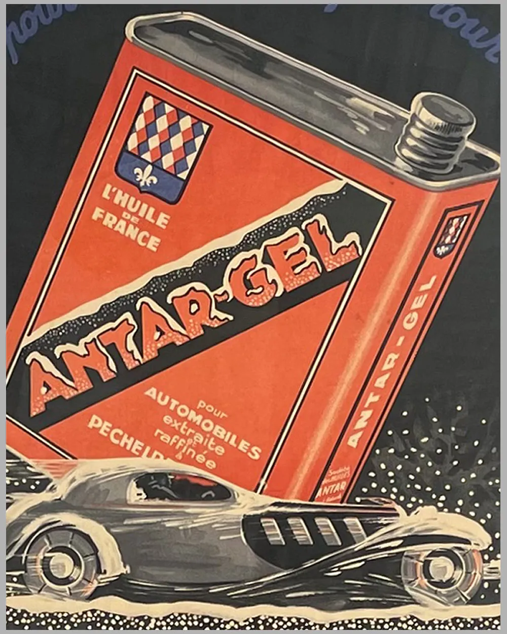 1933 Antar-Gel original poster for indoor use