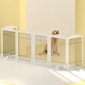 Adjustable 6-Panel Wooden Pet Playpen with Lockable Door i.Pet