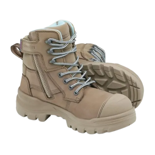 BLUNDSTONE 8863 Ladies RotoFlex Zip Safety Boot - Stone