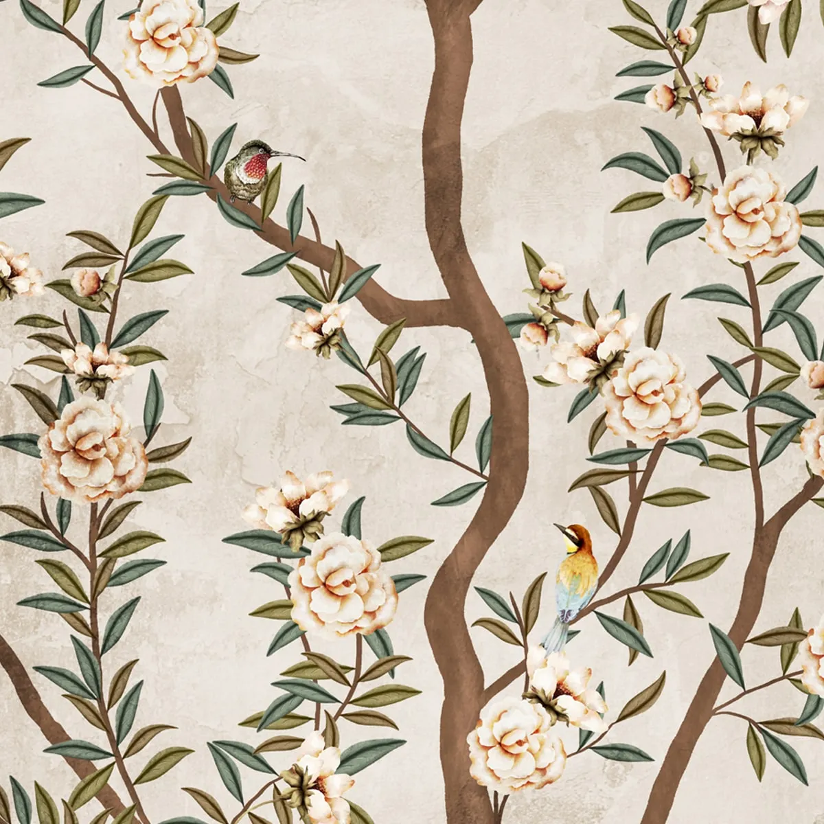 Chinoiserie Pattern Wallpaper for Walls, Customised