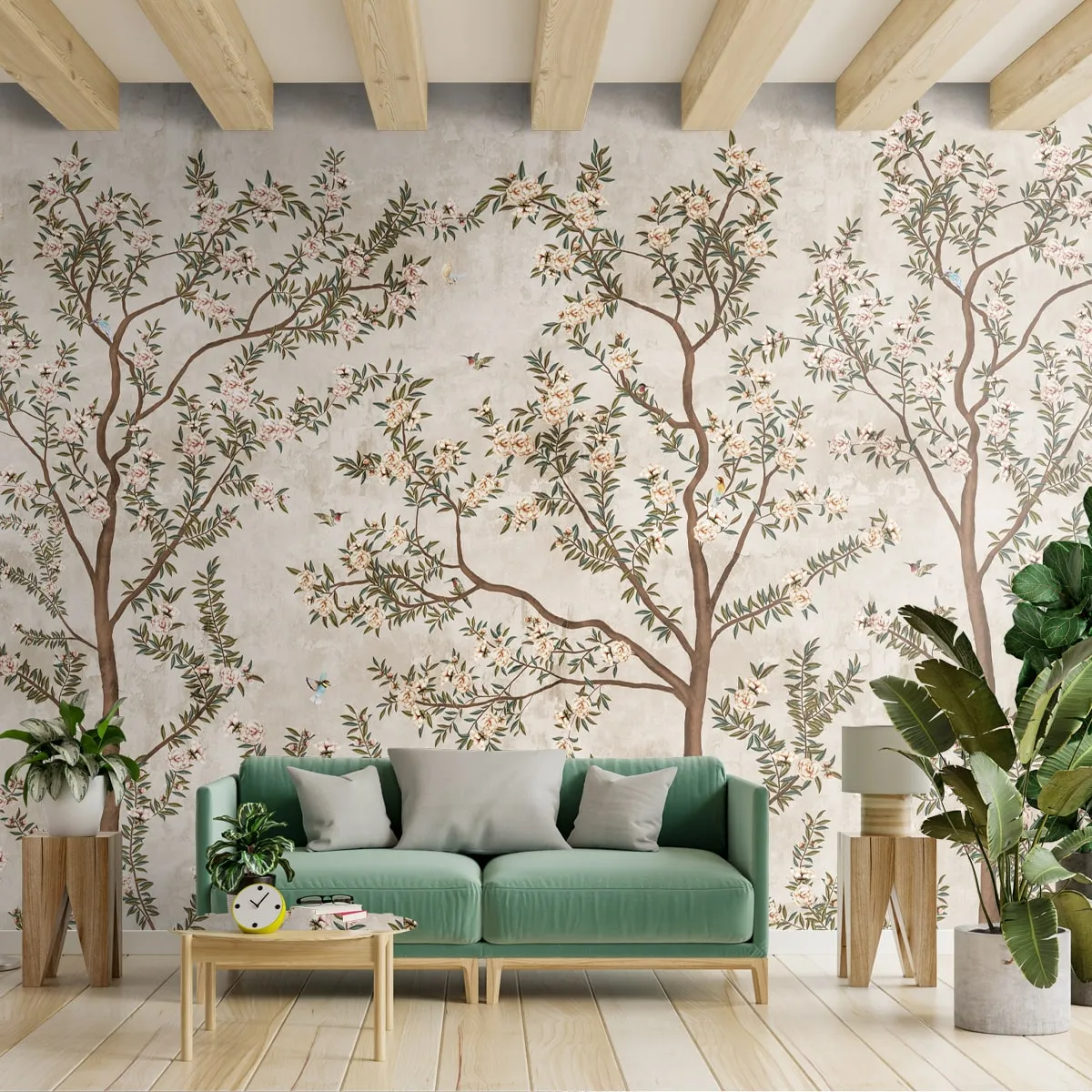 Chinoiserie Pattern Wallpaper for Walls, Customised