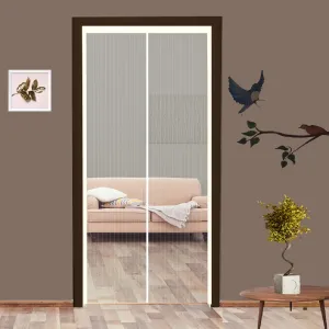 Classic Mosquito Net for Door Polyester Magnetic Curtain Auto Closing Insect Screen for All Door Types with Self Adhesive Hook Tape(195X95cm,Ivory)